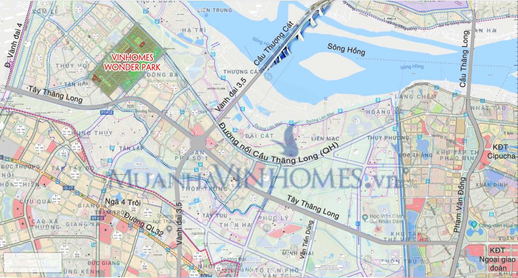 Vị trí Vinhomes Wonder Park Đan Phượng