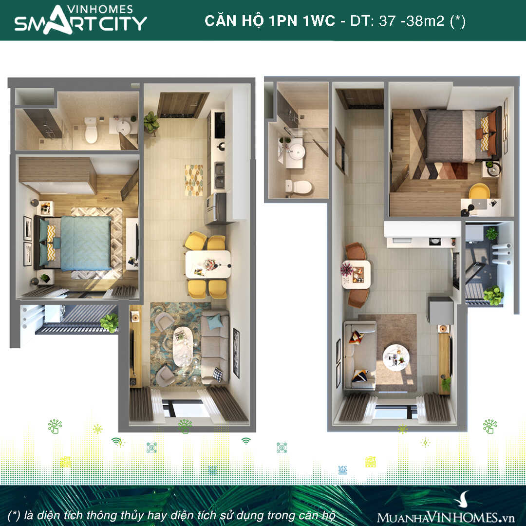 Căn hộ 1PN Vinhomes Smart City