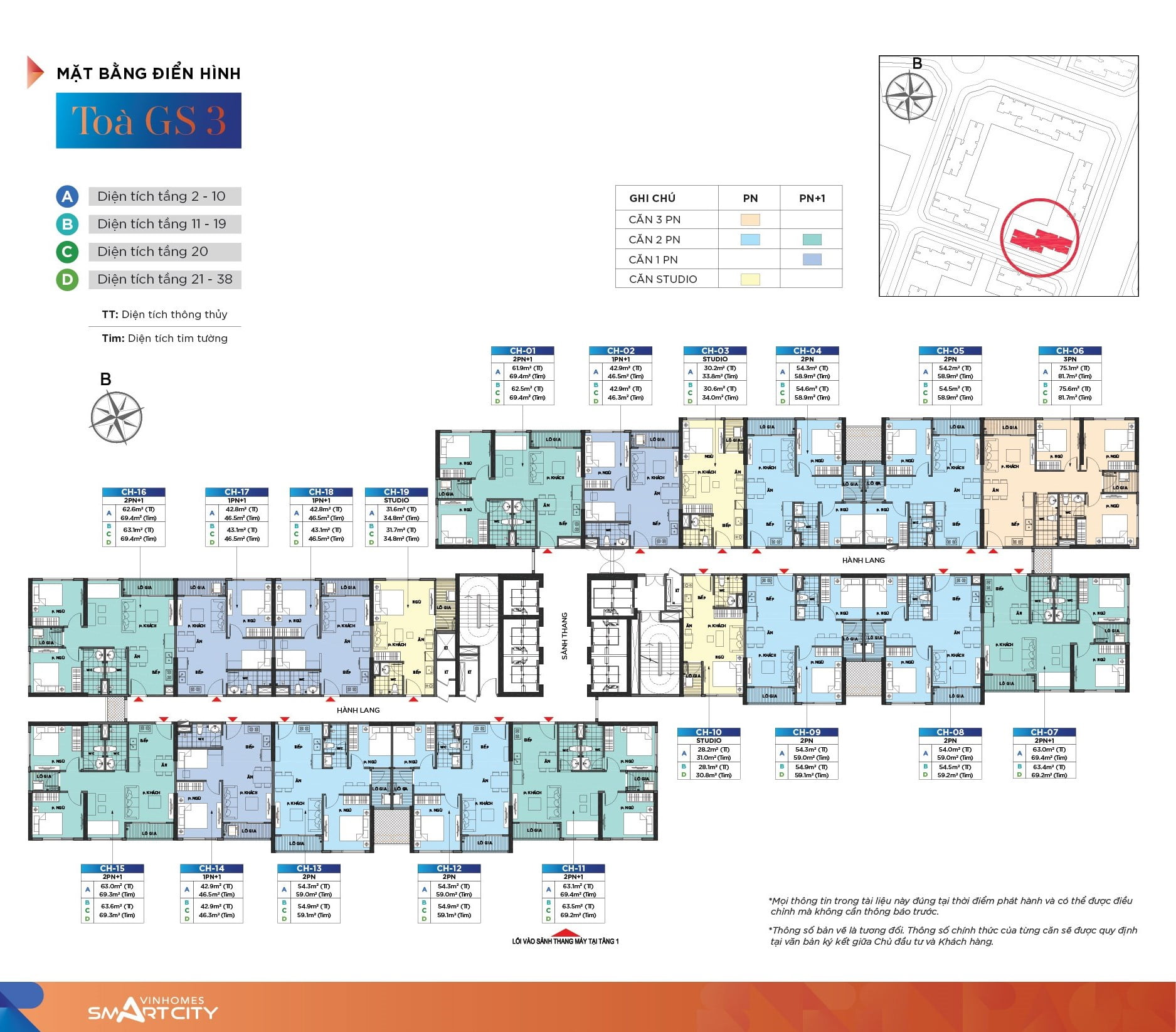 Layout tòa GS3 Vinhomes Smart City