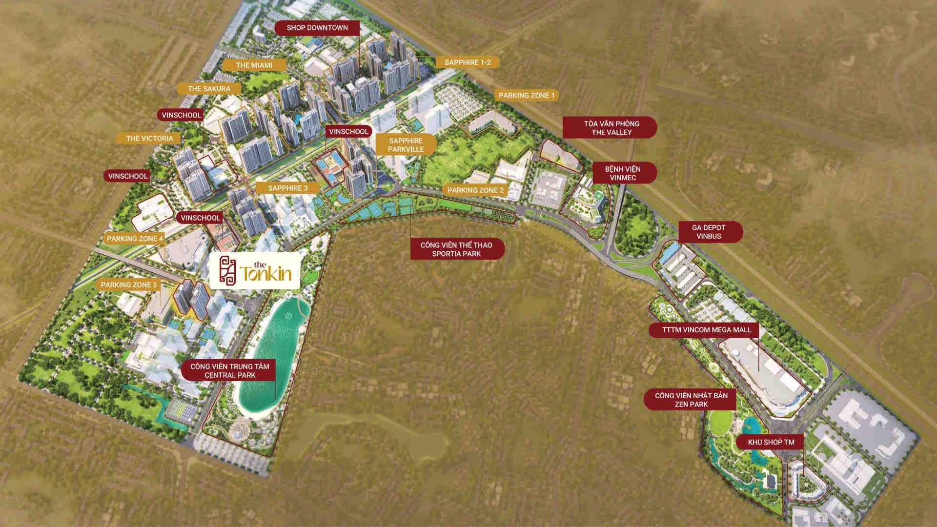 Vị trí phân khu The Tonkin Smart City